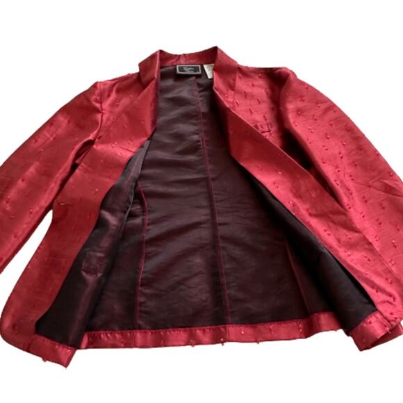 Gotham Square Red Button Front Embellished Dressy Blazer Jacket Size 14 - Picture 11 of 12